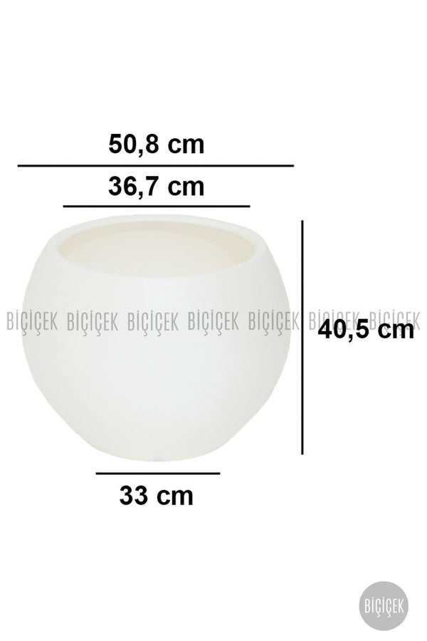 Küre Saksı 51 Cm Beyaz