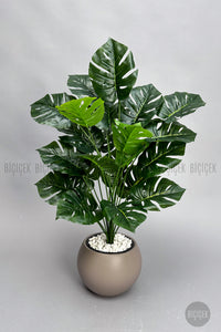 Yapay Monstera Deve Tabani Bi̇tki̇si̇ 65 Cm Mocha Küre Saksıda
