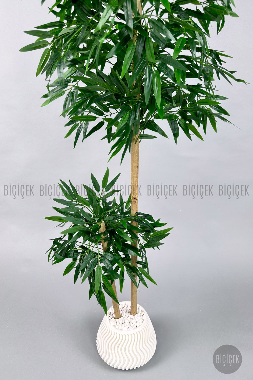 Yapay Bambu Ağacı 160cm Spiral Saksıda Leylek Model