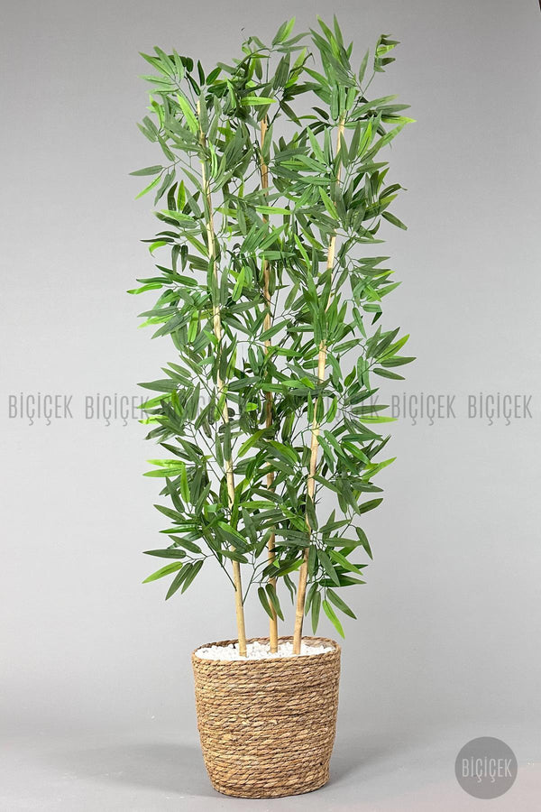 Yapay Bambu Ağacı 140cm Hasır Saksıda