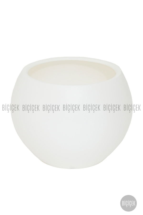 Küre Saksı 37 Cm Beyaz