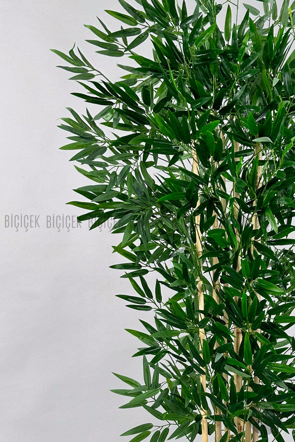 Yapay Bambu Ağacı 180cm Metal Saksıda Yoğun Yapraklı 7 Dallı