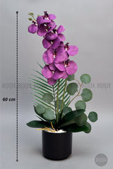 Yapay Phalaenopsis Mor Orkide 60 Cm