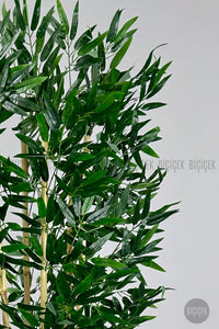 Yapay Bambu Ağacı 170cm Siyah Gold Metal Saksıda
