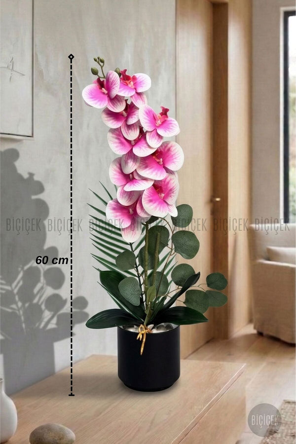 Yapay Phalaenopsis Pembe Orkide 60 Cm