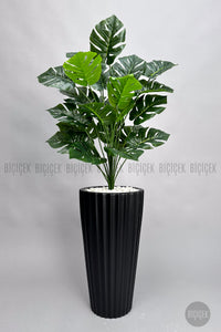 Yapay Monstera Deve Tabani Bitkisi 130 Cm Siyah Lilyum Saksıda