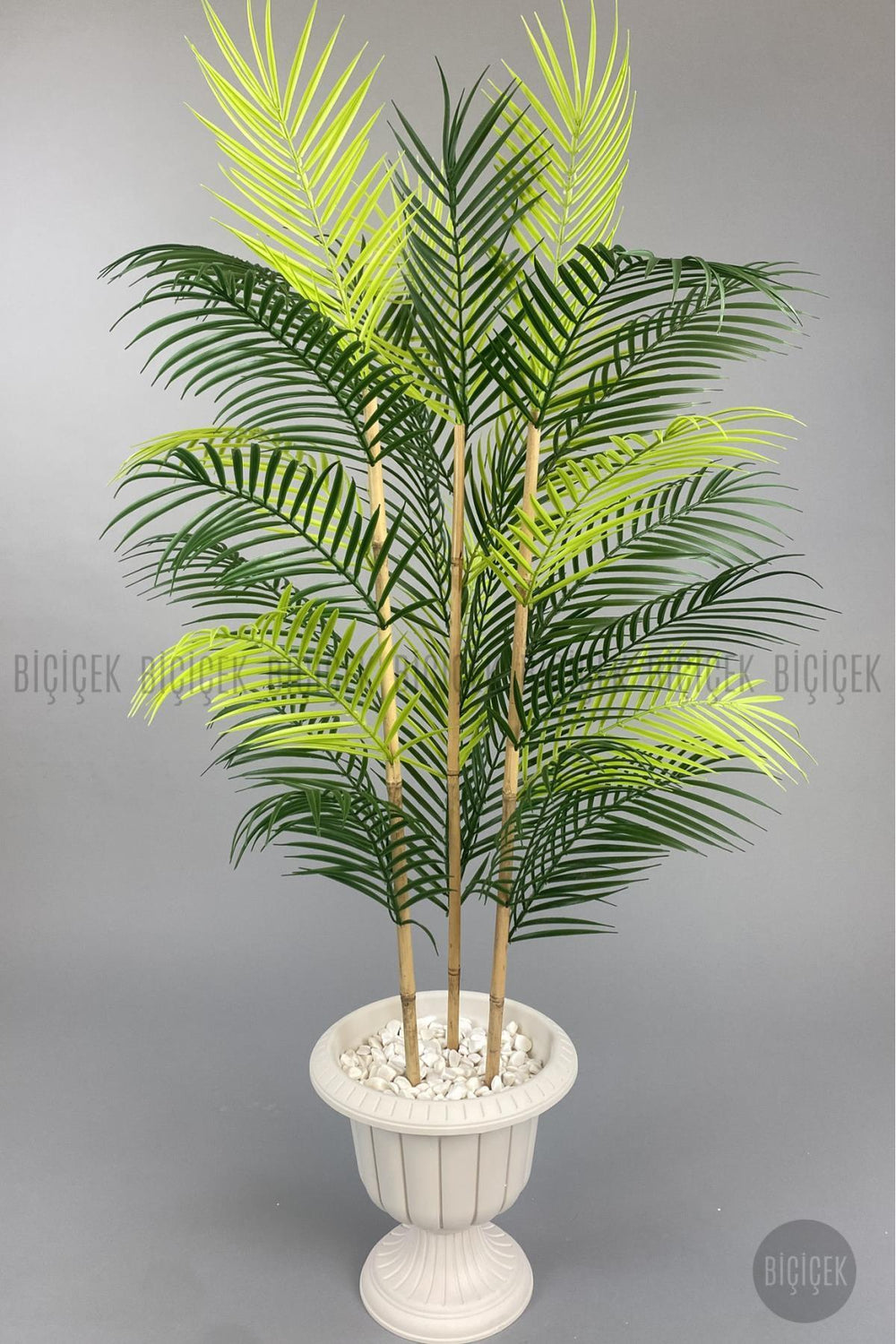 Yapay Areka Ağaci 125 Cm 24 Yapraklı Krem Nergi̇s Saksıda