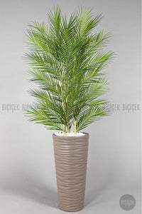 Yapay Areka Palmi̇yesi̇ 150 Cm 33 Yaprak Mocha Kumsal Saksıda