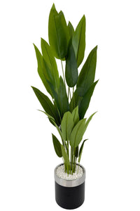 Yapay Starli̇ce 220 Cm Metal Gövdeli̇ 22 Yapraklı Si̇yah Gümüş Metal Saksıda