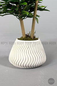 Yapay Bambu Ağacı 60cm Yoğun Yapraklı Spiral Saksıda