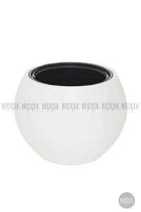 Küre Saksı 51 Cm Beyaz