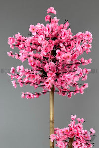 Yapay Pembe Sakura Ağacı 125 Bahar Dalı Krem Nergis Saksıda