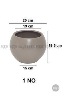 Küre Saksı 25 Cm Mocha