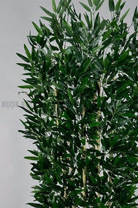 Yapay Bambu Ağacı 6 Dallı Yoğun Yapraklı 220 Cm Beyaz Lilyum Saksıda