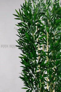 Yapay Bambu Ağacı 170cm Siyah Silver Metal Saksıda