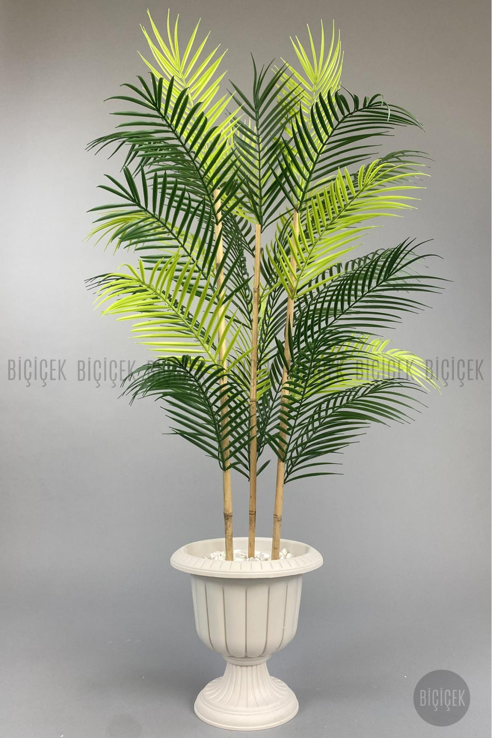 Yapay Areka Ağaci 125 Cm 24 Yapraklı Krem Nergi̇s Saksıda