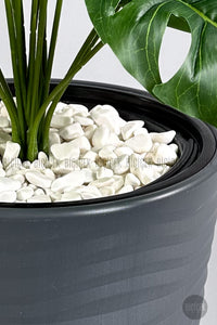 Yapay Monstera Deve Tabani Bi̇tki̇si̇ 130 Cm Antresi̇t Kumsal Saksıda