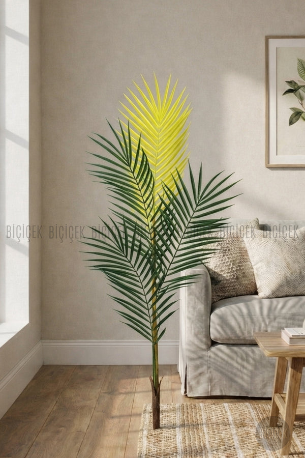 Yedek Areka Dalı 90cm 4 Yaprak Ve 1kg Dekoratif Taş