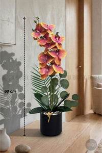 Yapay Phalaenopsis Turuncu Orkide 60 Cm