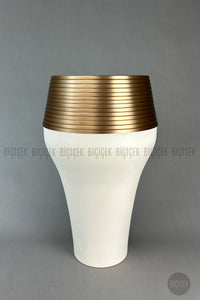 Cleopatra Saksı 70cm Krem Gold
