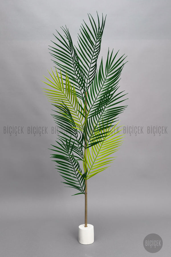 Yedek Areka Dalı 130cm 8 Yaprak Ve 2kg Dekoratif Taş
