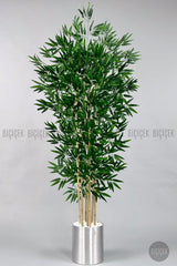 Yapay Bambu Ağacı 180cm Metal Saksıda Yoğun Yapraklı 7 Dallı