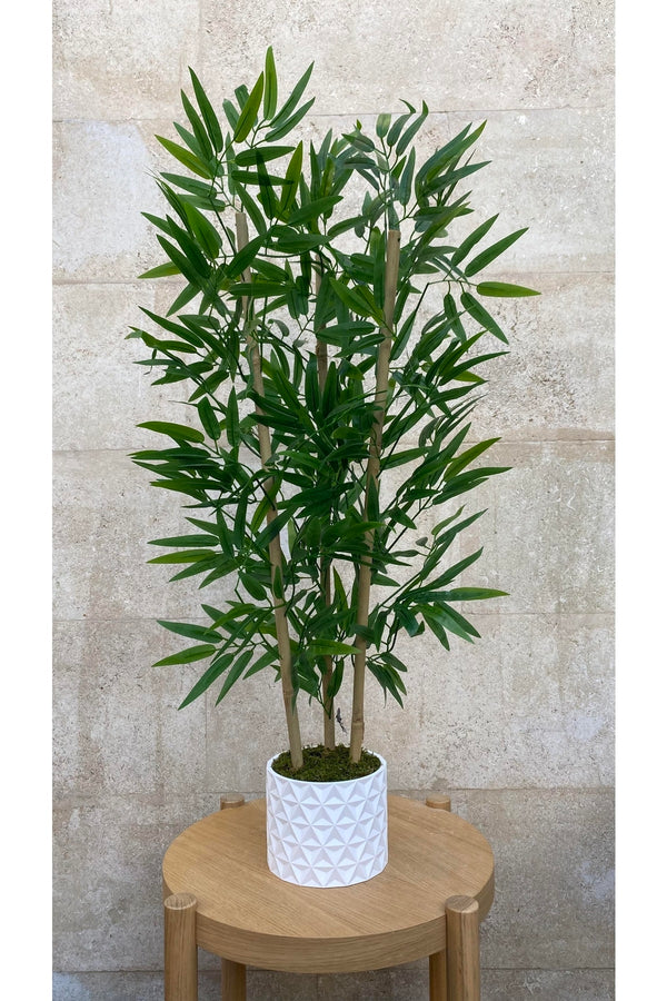 Yapay Bambu Ağacı 110 Cm Beton Tasarım Saksı