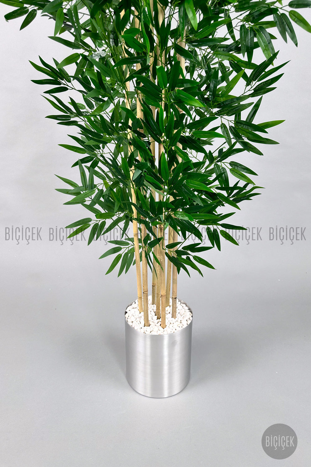 Yapay Bambu Ağacı 180cm Metal Saksıda Yoğun Yapraklı 7 Dallı