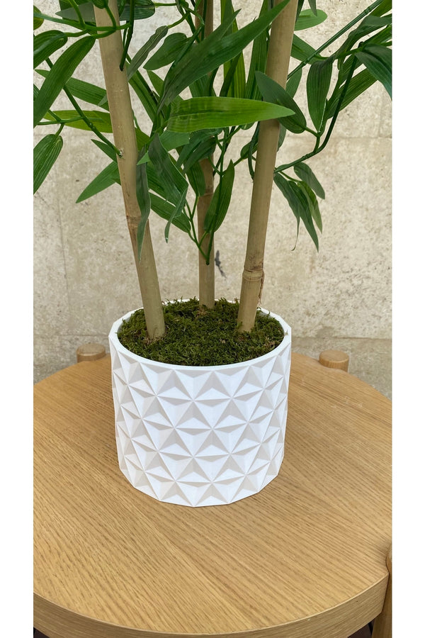 Yapay Bambu Ağacı 110 Cm Beton Tasarım Saksı